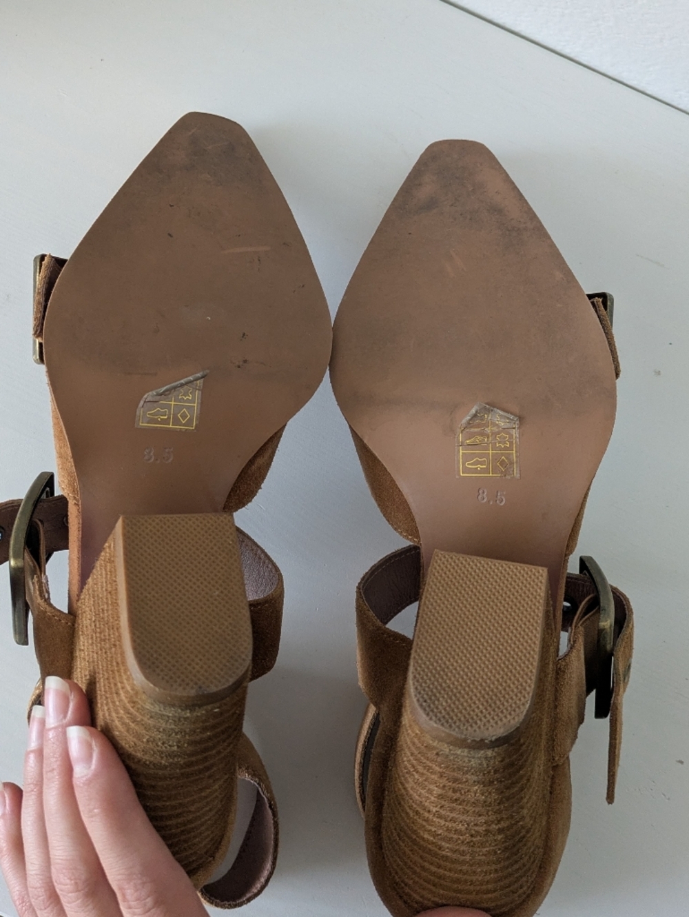 Free People Hendrix Suede Pointed-Toe Ankle Strap Heels in Brown - Picture 3 of 5